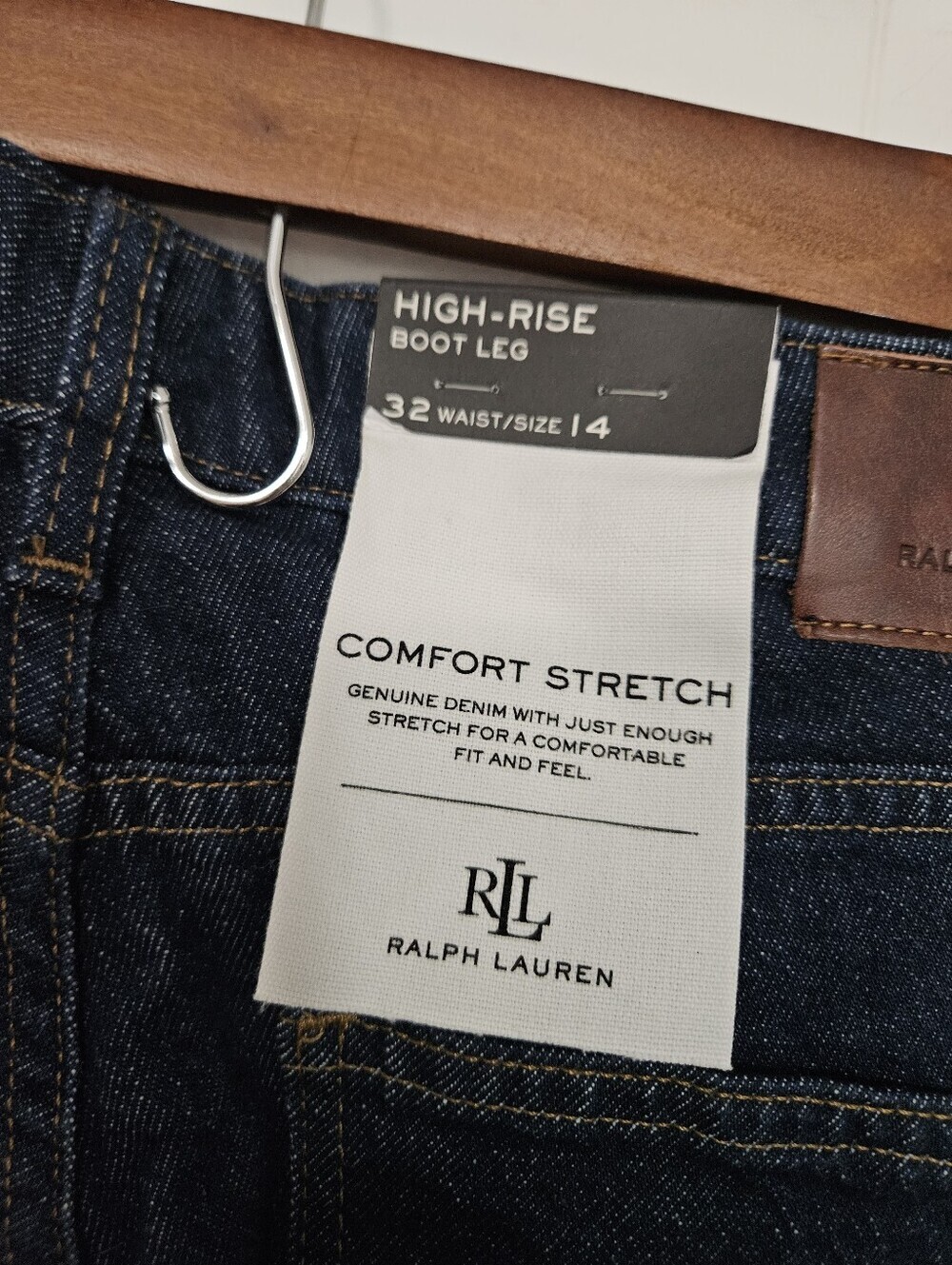 NWT Ralph Lauren High Rise Dark Blue Bootcut Jeans - Picture 2 of 5
